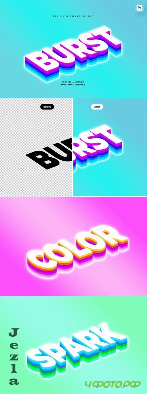 Bright Layered Text Effect - LL6XZ6N Bright Layered Text Effect - LL6XZ6N
