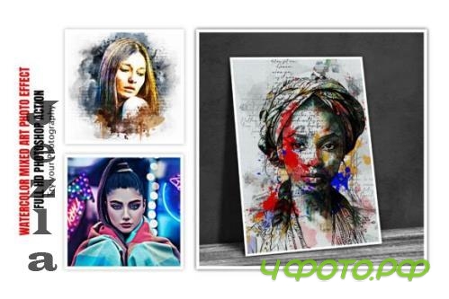 Mixed Art Photo Effect & Hd Action - 290759919