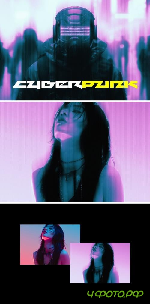 Cyberpunk Motion Photo Effect - 290718190 - HZB7D54