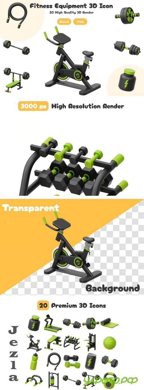 Fitness Equipment 3D Icon Pack - 49JPANN