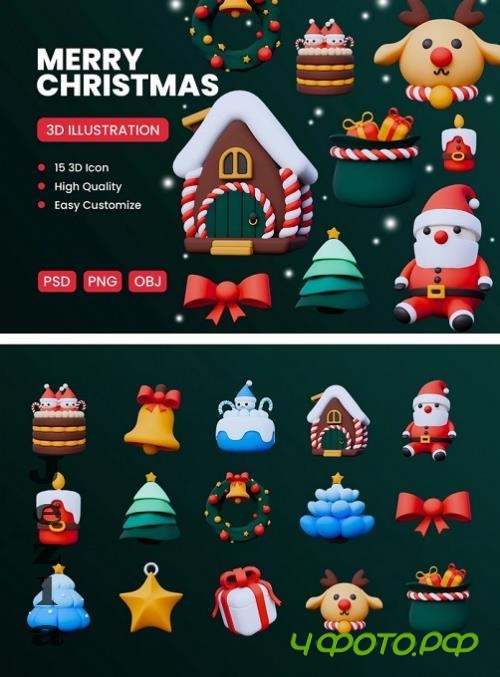 Merry Christmas 3D Icon - ZV92AJ5