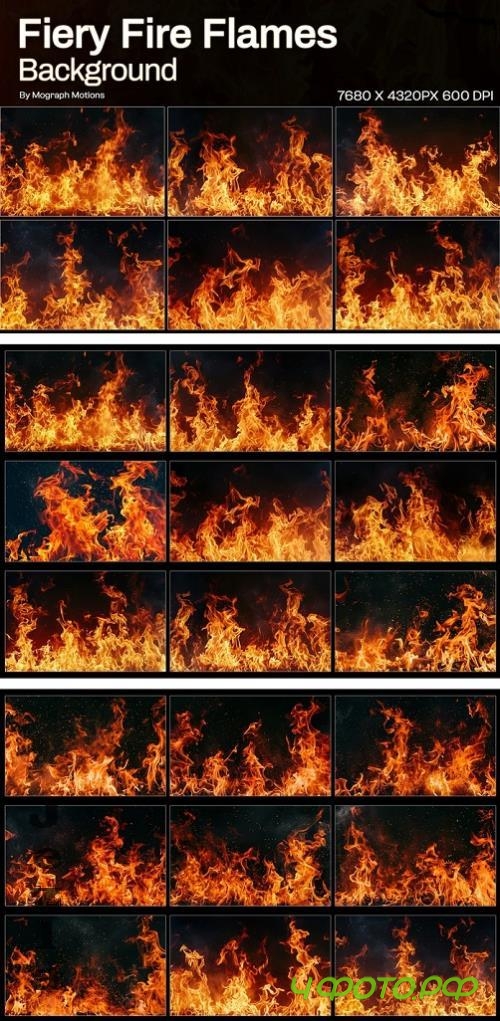 Fiery Fire Flames Background - K3E9HAE