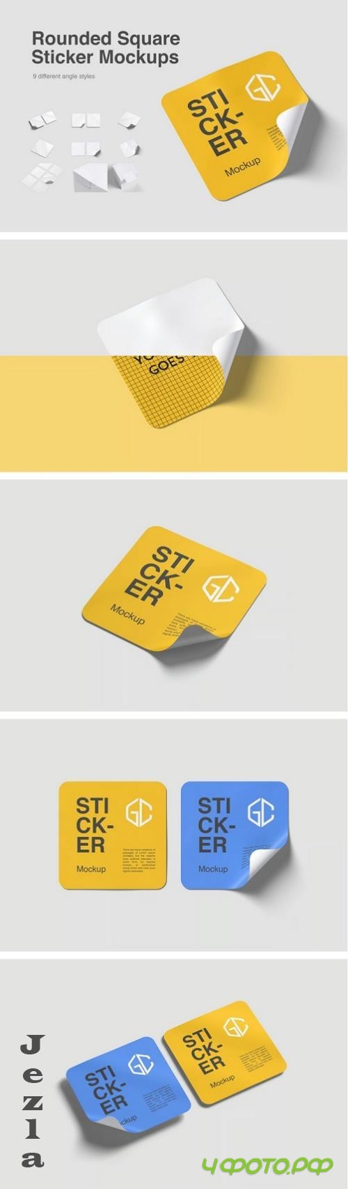 Rounded Square Sticker Mockups - 290608977 - TFJ8B27