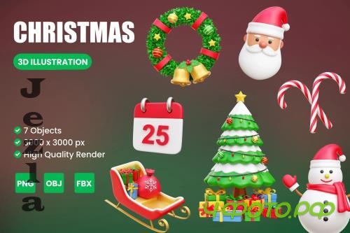 Christmas Day 3D Illustration - ZC2LG5Q
