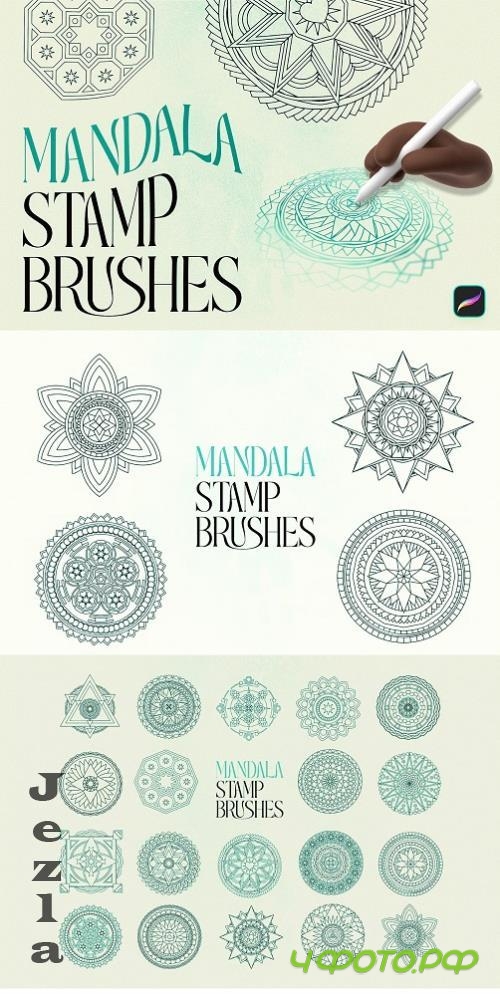 Mandala Procreate Stamp Brushes - 290740753 - AAWD443 Mandala Procreate Stamp Brushes - 290740753 - AAWD443