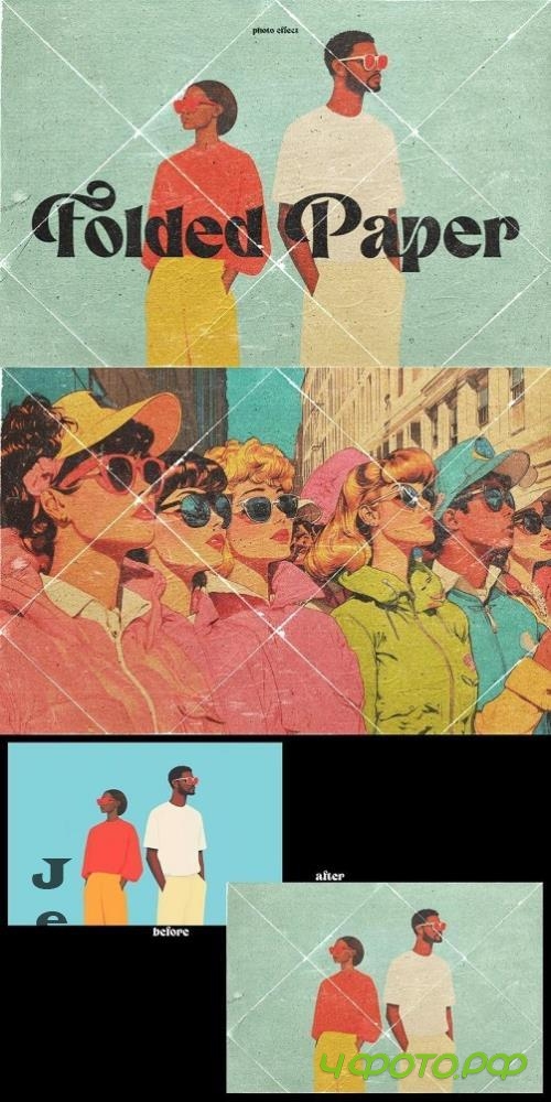 Retro Folded Paper Photo Effect - 290814160 - VJKYBSR