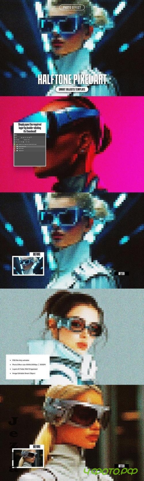 Halftone Pixel Art Photo Effect - 290826132 - LJ39SCR