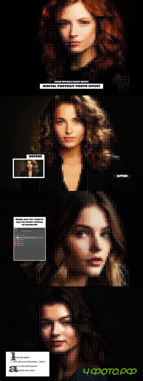 Digital Portrait Photo Effect - 290770141 - ZUJKRNE