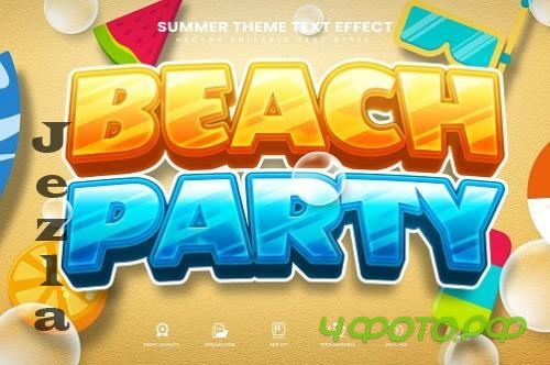 3D Beach Party Editable Text Effect - ZCDV474