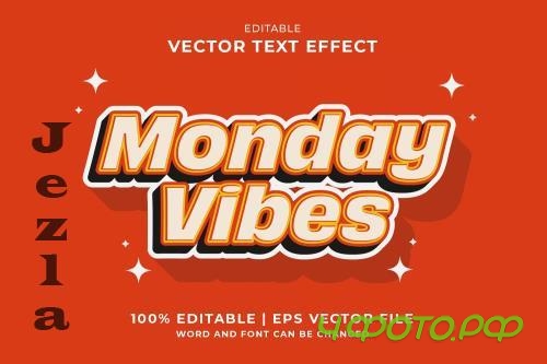 Monday Vibes 3d Vector Editable Text Effect - ZSGX22D