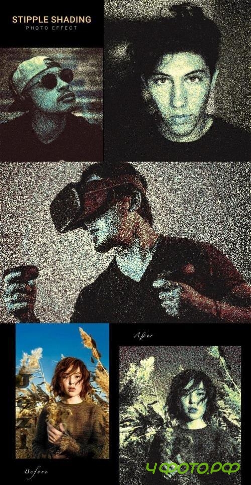 Stipple Shading Photo Effect - L7YHBQN
