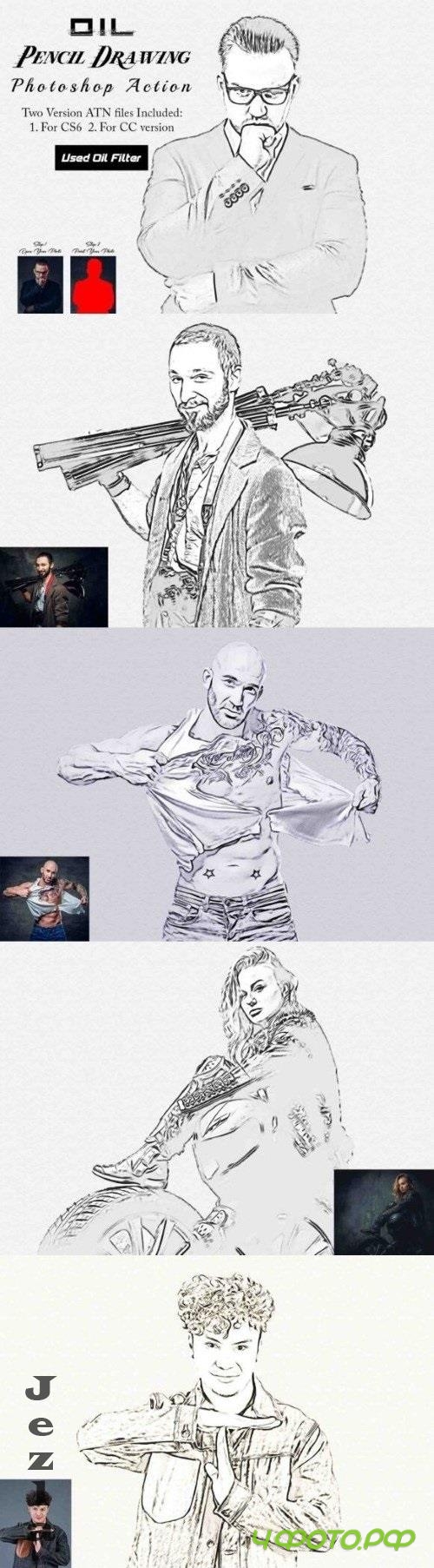 Oil Pencil Drawing Photoshop Action