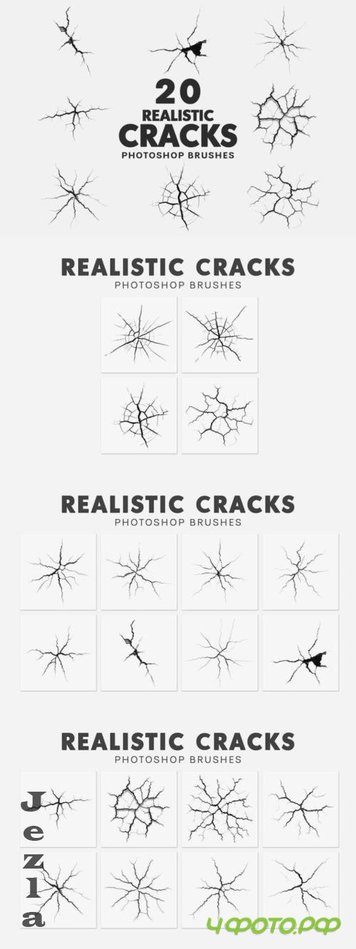 20 Realistic Cracks Brushes - THAHPX4