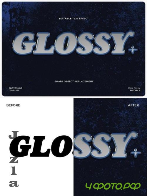 Glossy Silver Text Effect - LRZAA57