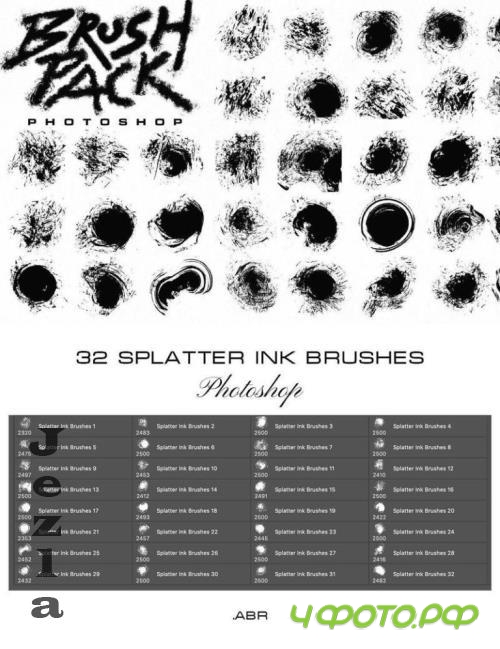 32 Splatter Ink Photoshop Brushes - 290913329 - 4V3V3XL