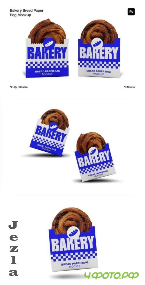 Bakery Bread Paper Mockup - L6WH7NU