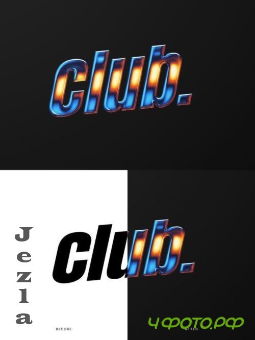 Retro Chrome Text & Logo Effect - UEDDBRA