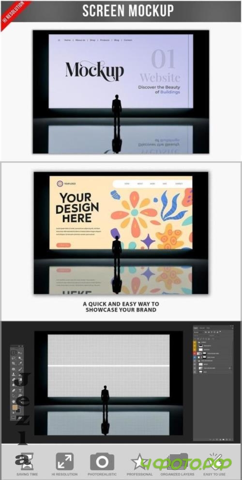 Silhouette Facing Screen Mockup PSD - 290960264 - HW7HCNT