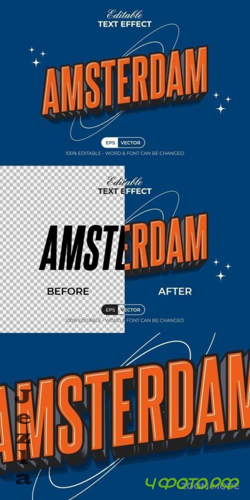 Amsterdam Text Effect 3D Vintage - 291057990 - GCV427D