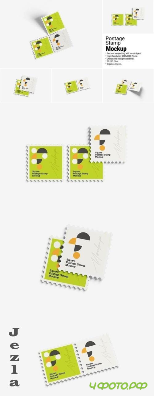 Square Postage Mockup - QEXPZTX
