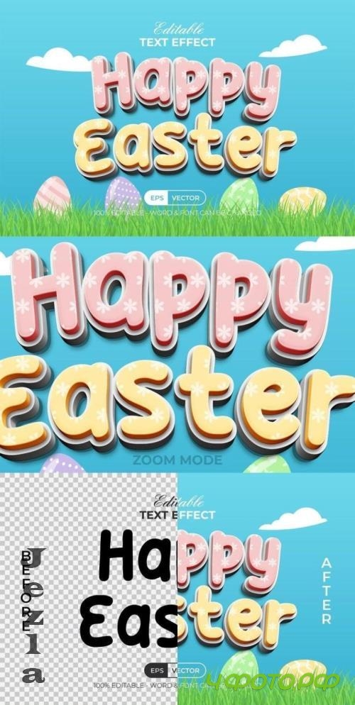 Easter Text Effect 3D Style - 291063255 - YM487XM Easter Text Effect 3D Style - 291063255 - YM487XM