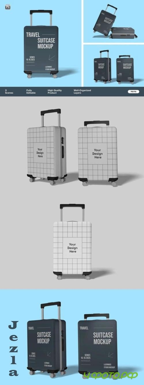 Travel Luggage Suitcase Mockups - R4KVC88