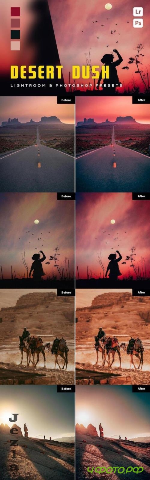 6 Desert Dusk Lightroom and Photoshop Presets - FEYZPJD