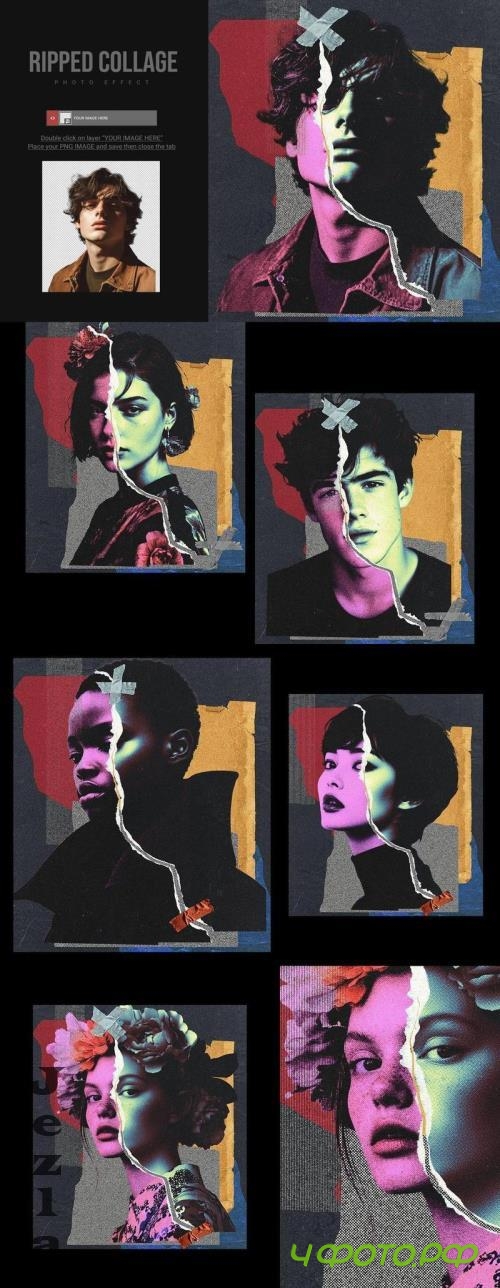 Ripped Collage Photo Effect - 85TQLCN