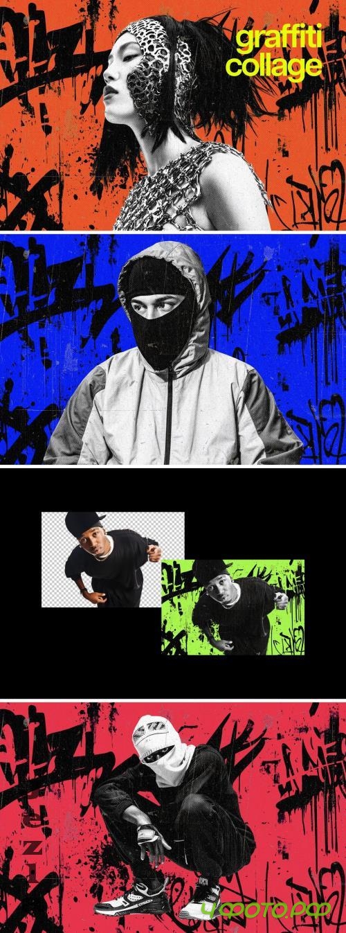 Urban Graffiti Collage Photo Effect - 290937135 - 78J4K5L