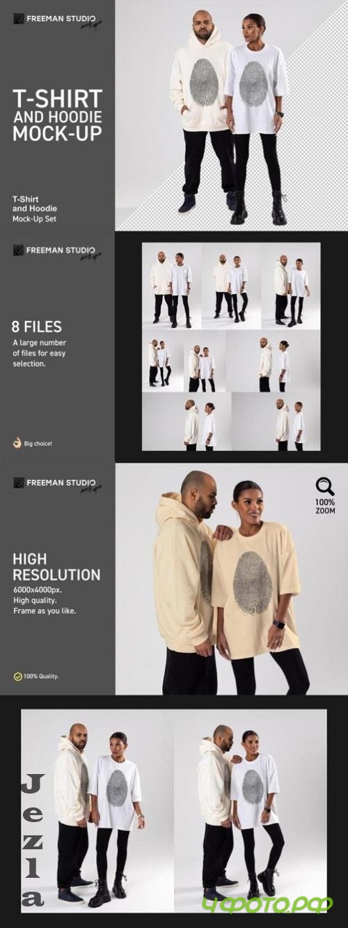 T-Shirt and Hoodie Mock-Up Set - 12775323 - G73YEEE