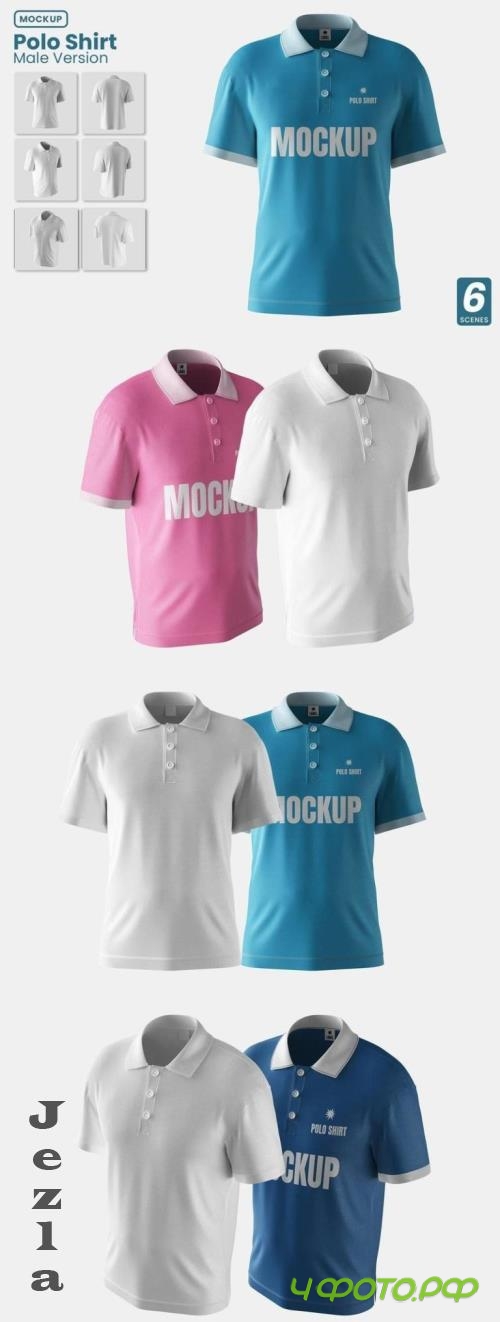 Male Polo Shirt Mockup Set - RZMBACM