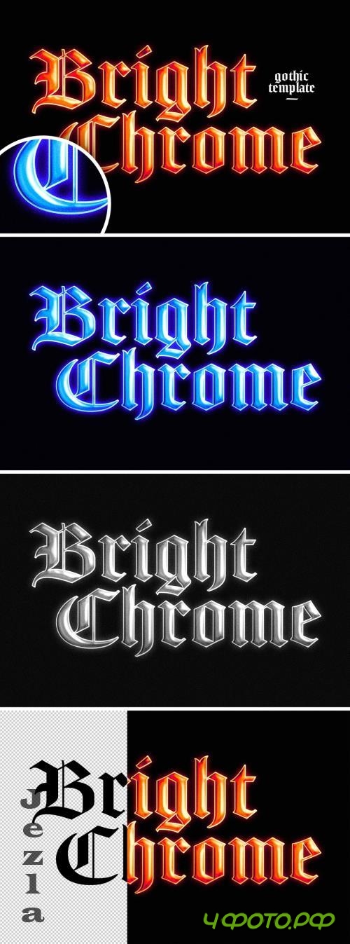 Gothic Chrome Text Effect - 291246996