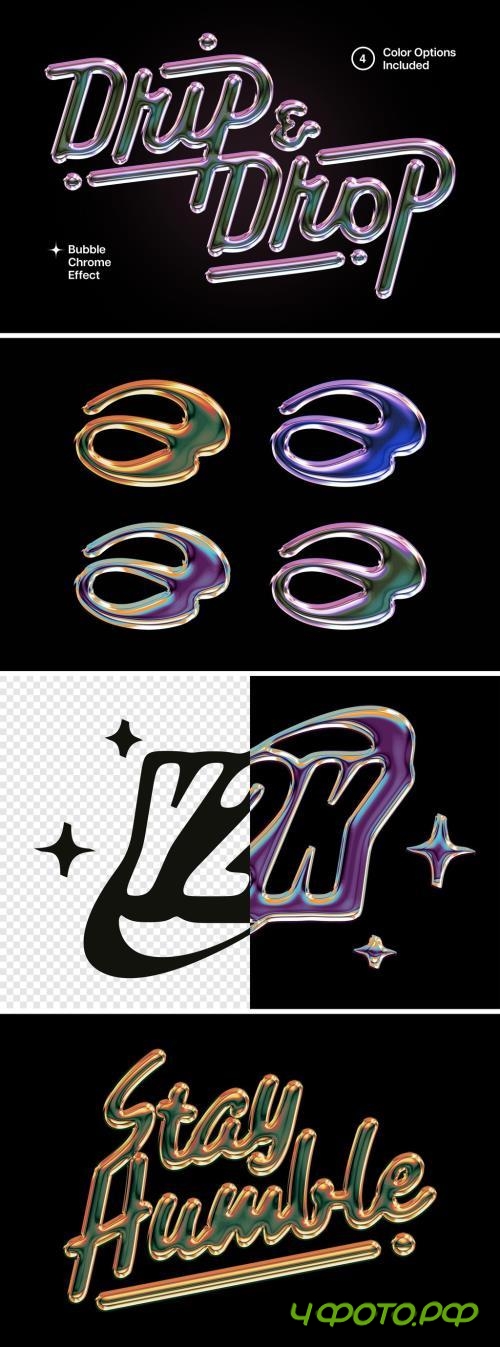 Bubble Chrome Text & Logo Effect - 290943950 - GBUW97K