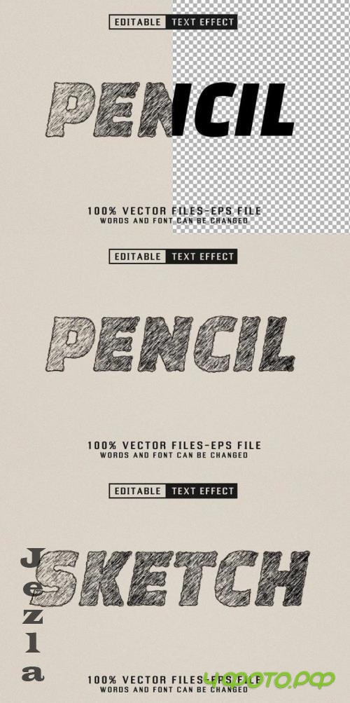 Pencil Editable Text Effect - BCHCLUW