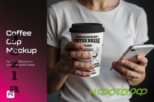 Coffee Cup In Hand Mockup - UHPWJS3