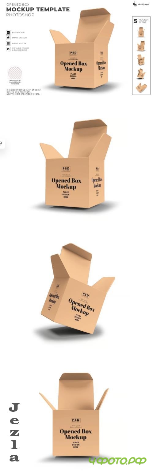 Opened Box Isolated Mockup Template - L4XACB9