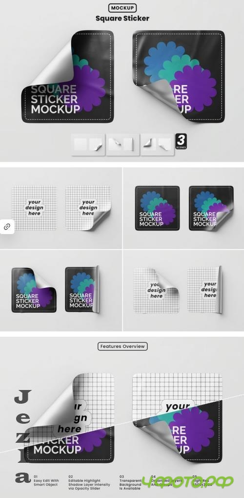 Square Sticker Mockup - MRFVDLR Square Sticker Mockup - MRFVDLR