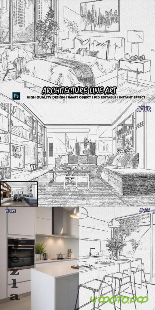 Architecture Line Art Photoshop PSD - 291304916 - U32YD2C