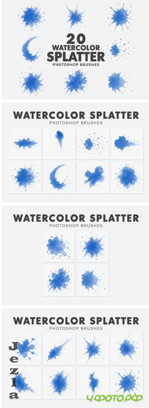 20 Watercolor Splatter Brushes - 3GHZ9WS